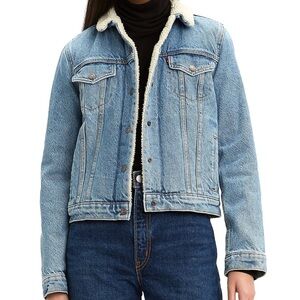 Levi's Light Blue Denim Jacket with Cream Sherpa
